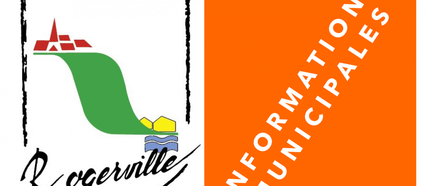 Logo orange stylisé représentant les informations municipales de Rogerville, conçu pour illustrer les actualités et communications officielles de la commune