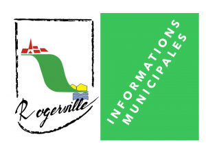 Logo vert stylisé représentant les informations municipales de Rogerville, conçu pour illustrer les actualités et communications officielles de la commune
